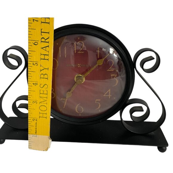 Howard Miller Black Marisa Metal Swirl Mantel Clock Tested Works Model 645-649 - Picture 4 of 6
